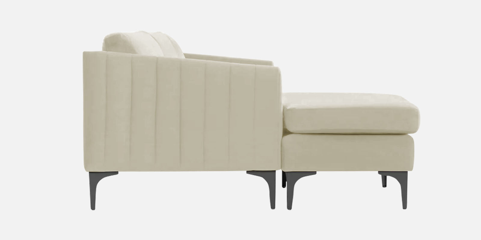 Haru Fabric LHS Sectional Sofa (2+Lounger) In Warm White Colour - Febonic Living