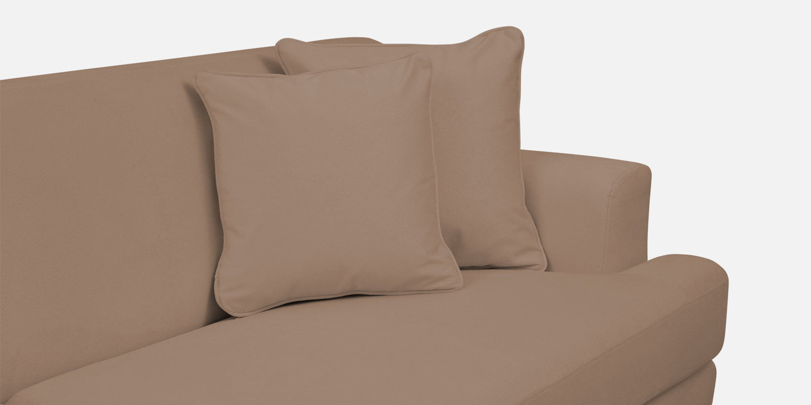 Woody Fabric LHS Sectional Sofa (3+Lounger) In Wheat Beige Colour - Febonic Living