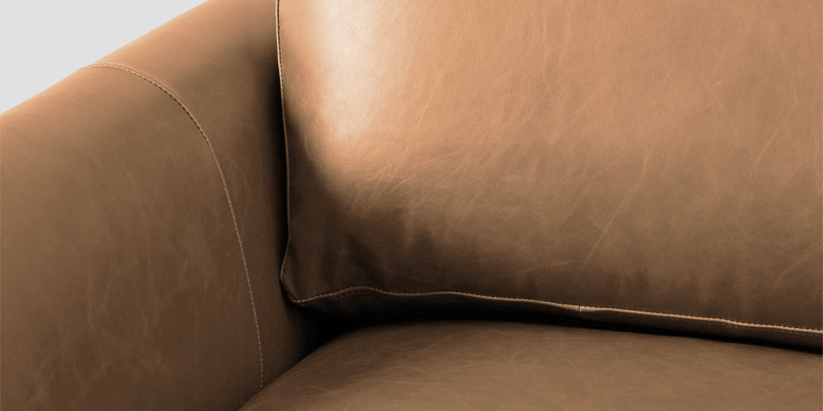 Sterio Leatherette 2 Seater Sofa In Sepia Beige Colour - Febonic Living