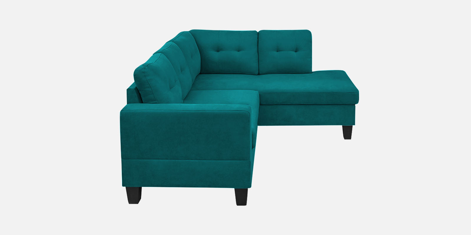 Thomas Fabric LHS Sectional Sofa (2+Lounger) In Sea Green Colour - Febonic Living