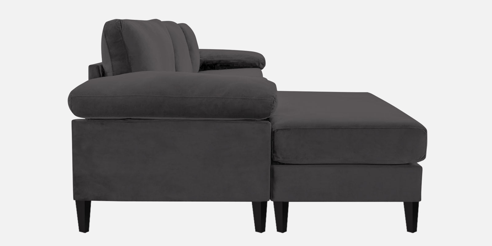 Vegas Velvet RHS Sectional Sofa (3+Lounger) In Davy Grey Colour - Febonic Living