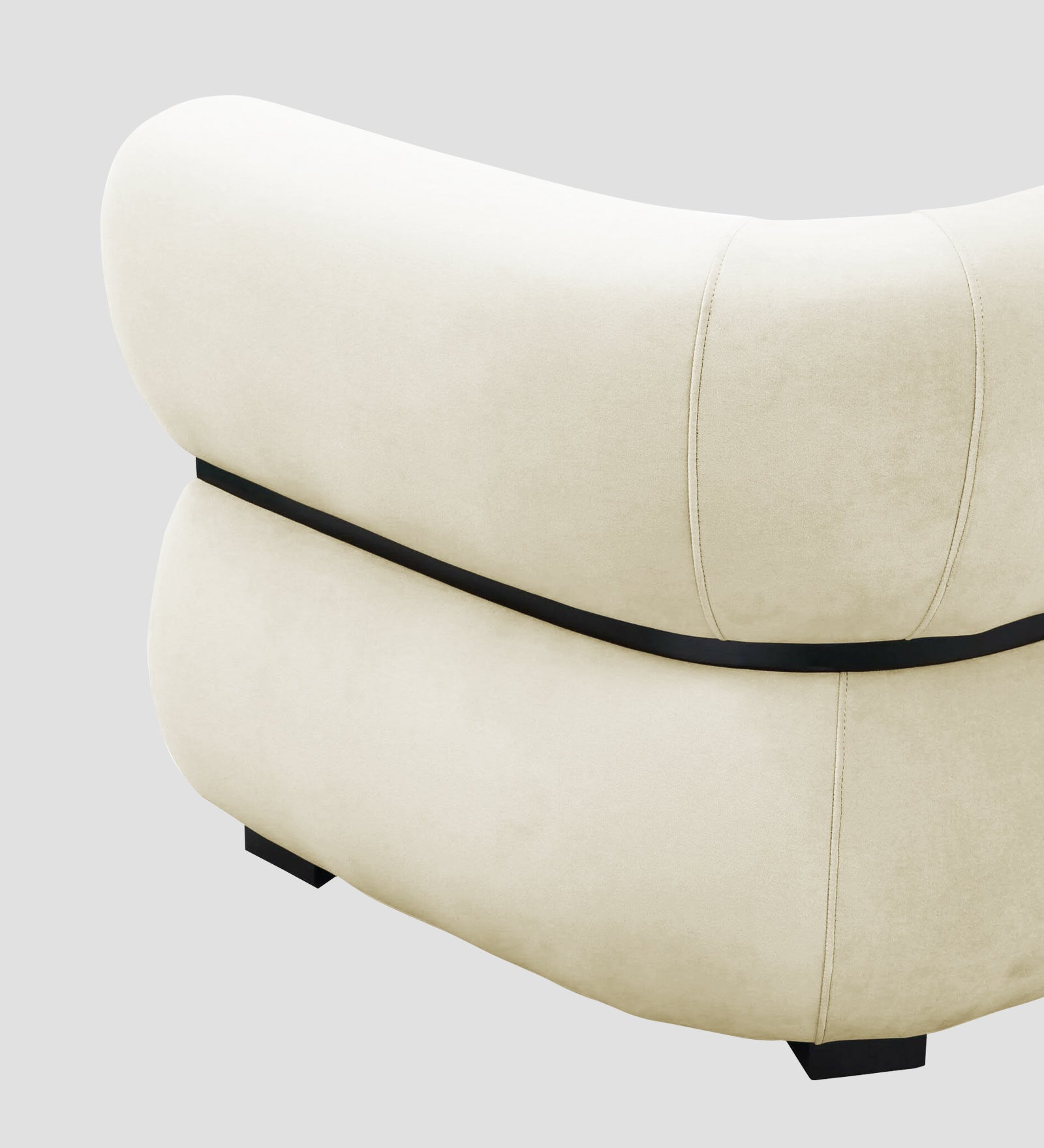 Kula Velvet 1 Seater Sofa In Warm White Colour - Febonic Living