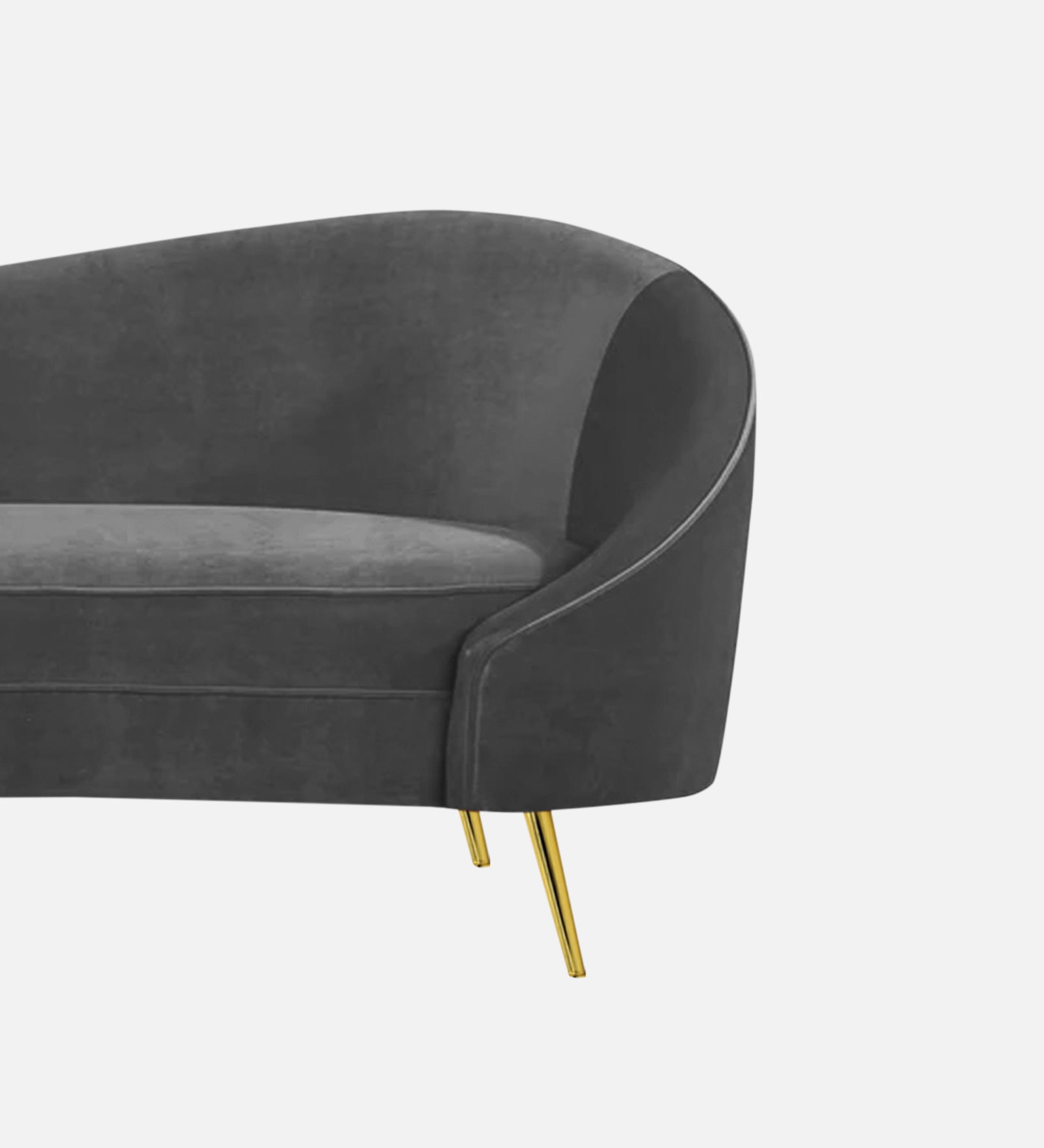Cely Velvet LHS Chaise Lounger In Davy Grey Colour - Febonic Living