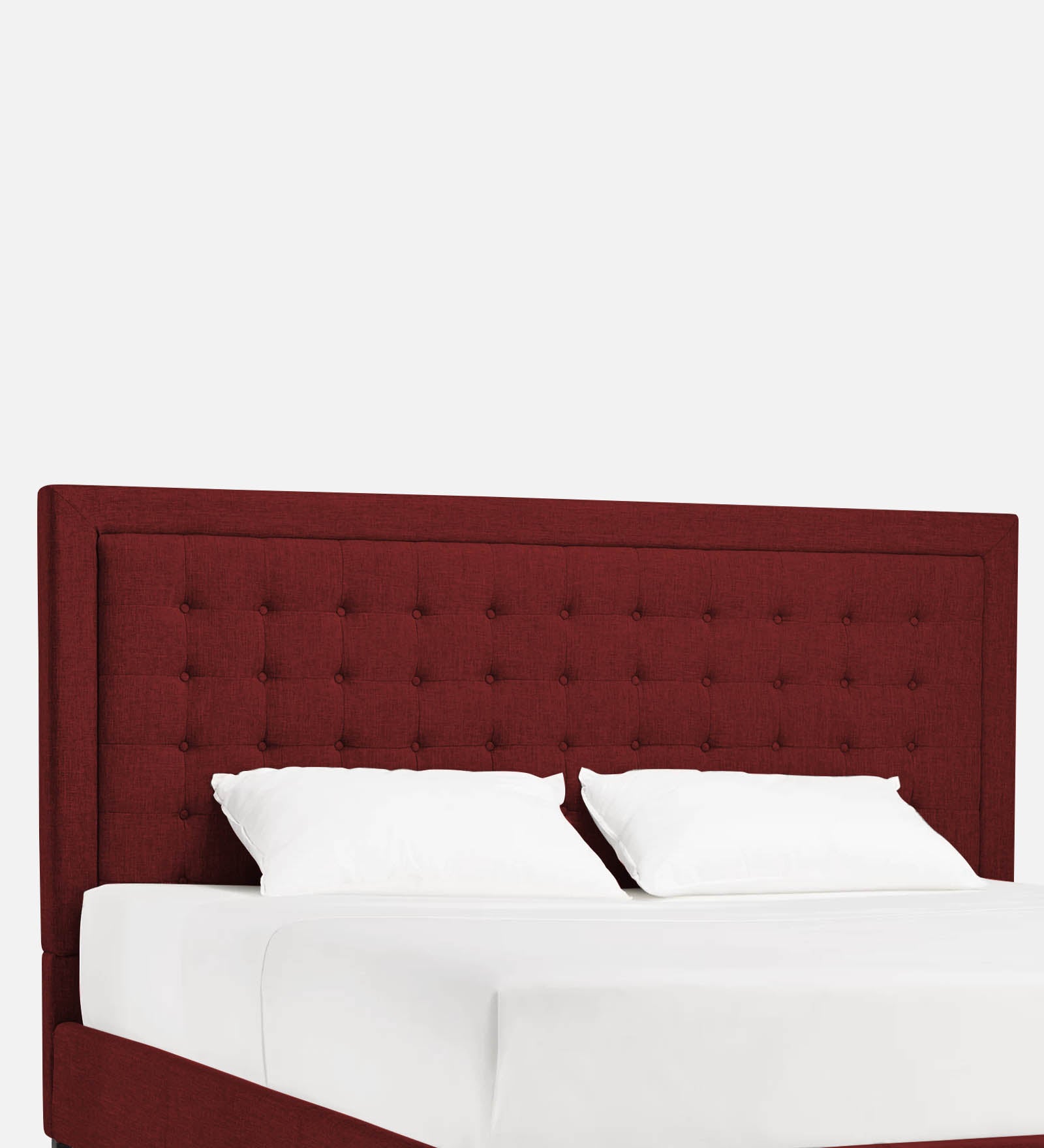 Kaster Fabric Upholstered King Size Bed In Blood Maroon Colour - Febonic Living