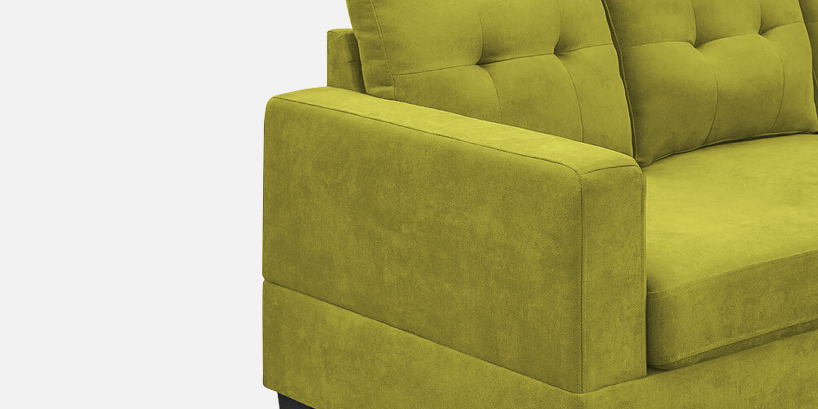 Thomas Fabric LHS Sectional Sofa (2+Lounger) In Parrot Green Colour - Febonic Living