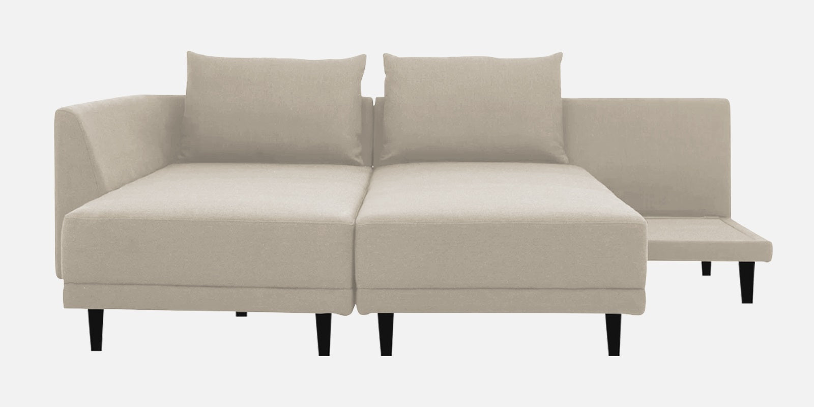 Ira Fabric RHS 6 Seater Convertible Sofa Cum Bed In Ivory Cream Colour - Febonic Living