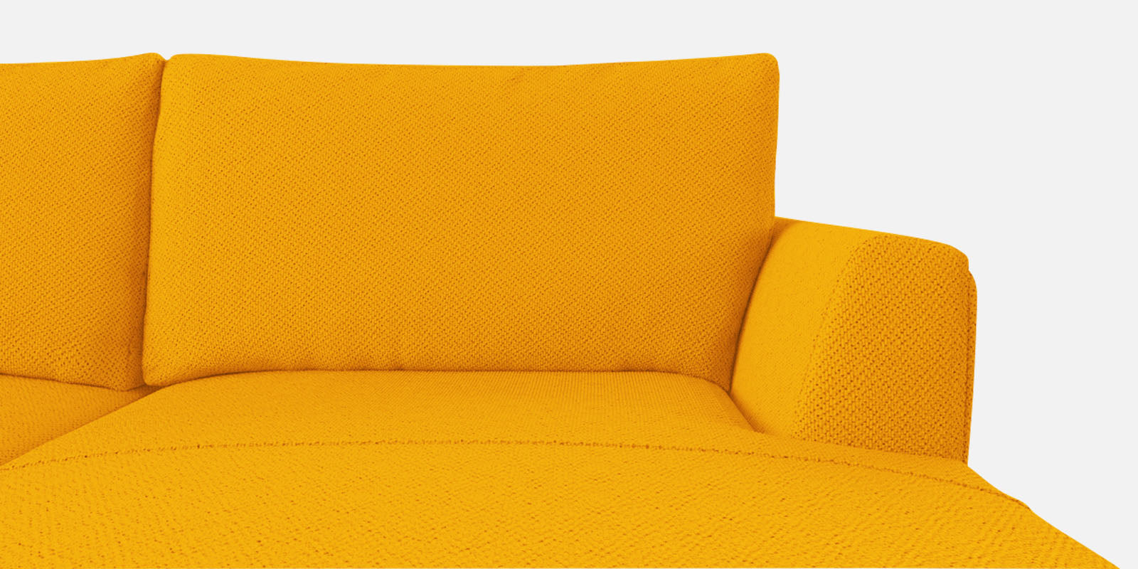 Como Fabric LHS Sectional Sofa (3+Lounger) In Bold Yellow Colour - Febonic Living