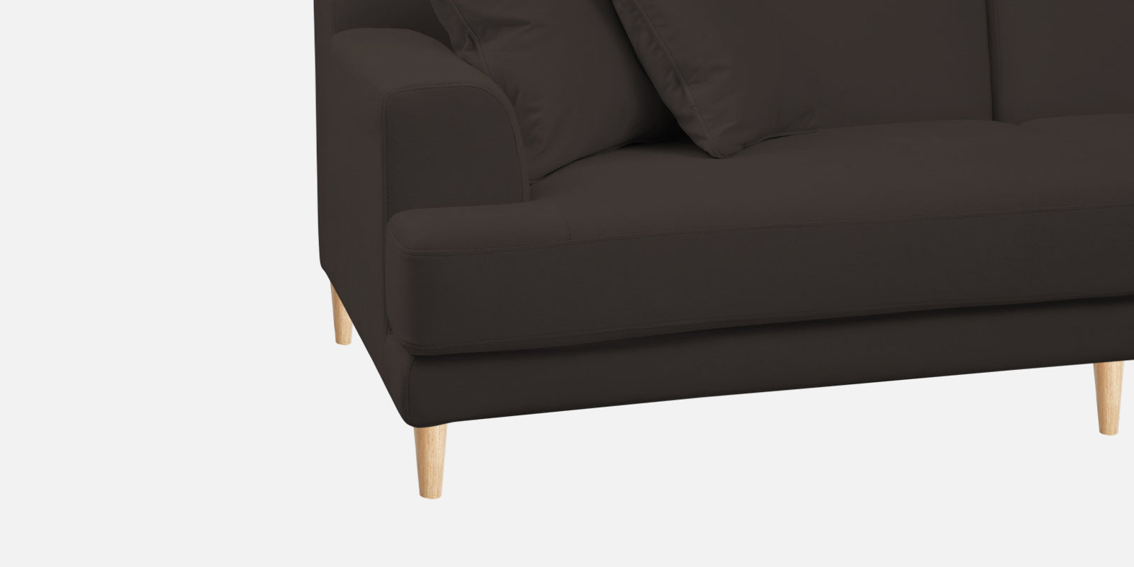 Woody Fabric LHS Sectional Sofa (3+Lounger) In Coal Brown Colour - Febonic Living