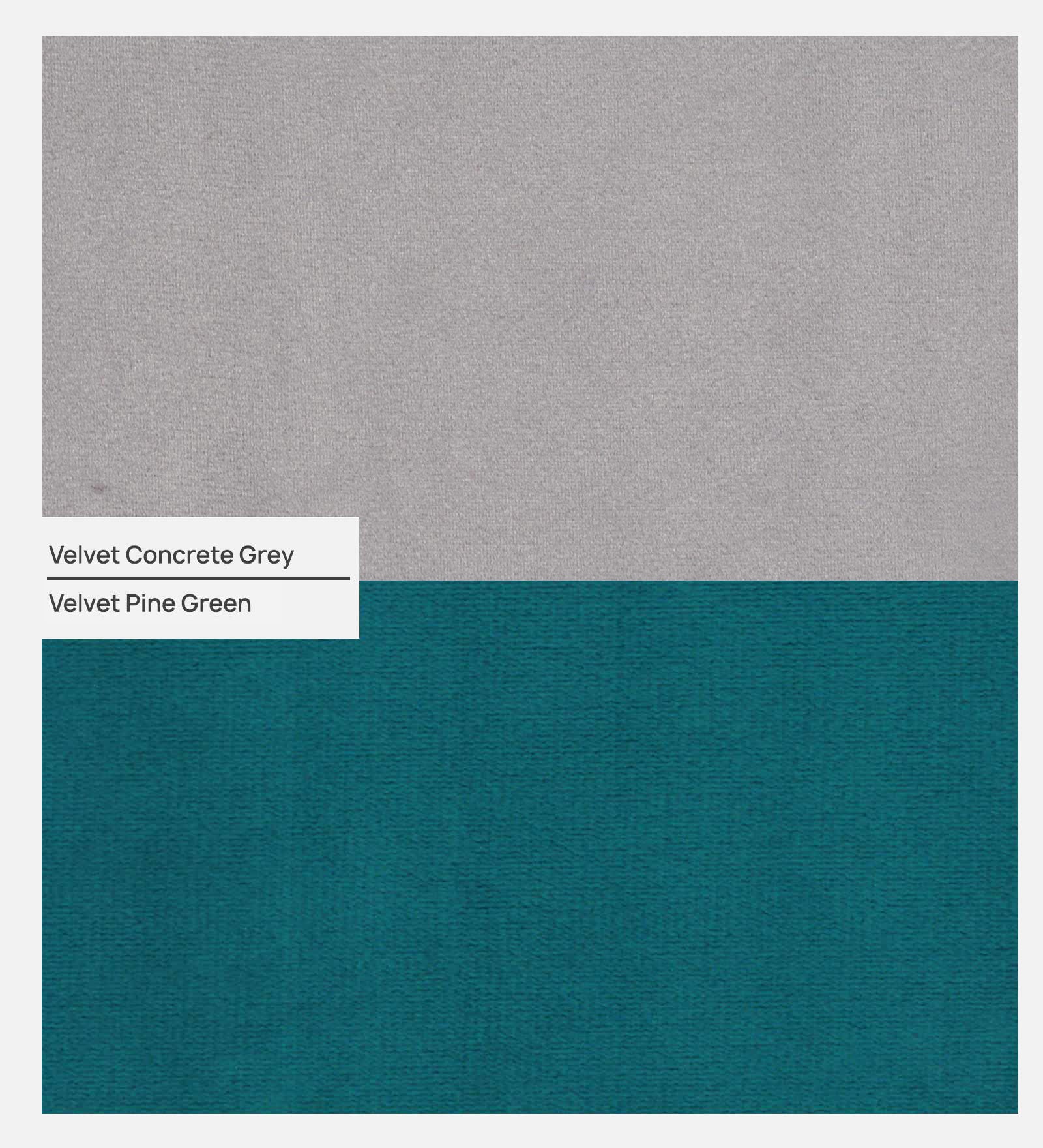 Jordan Velvet 1 Seater Sofa In Pine Green And Concreate Grey Colour - Febonic Living