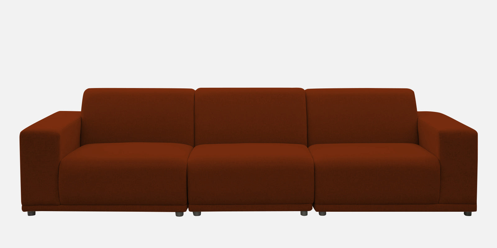 Adam Fabric RHS Sectional Sofa (3+Ottoman Lounger) In Burnt Orange Colour - Febonic Living
