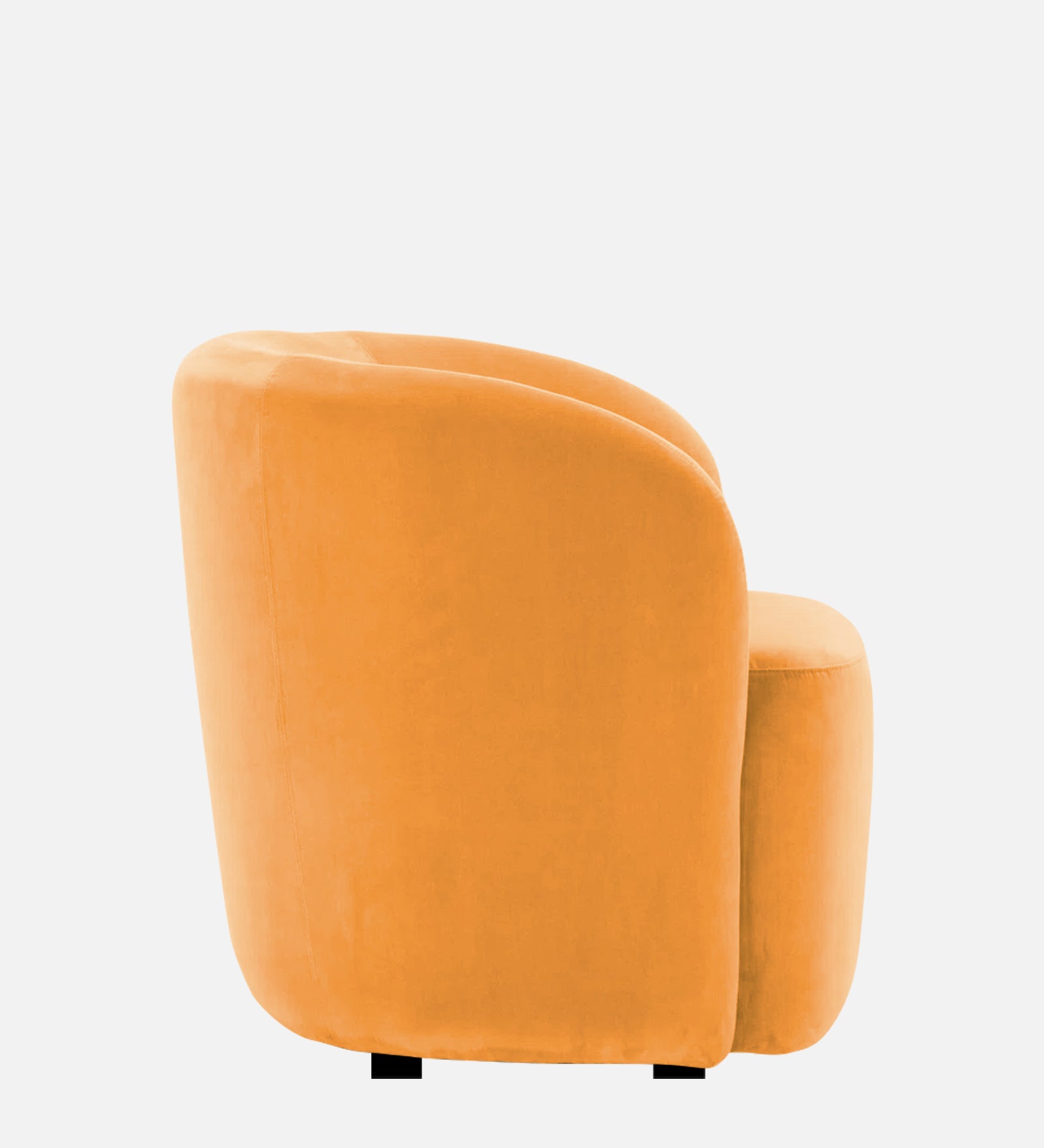Lucky Velvet Wing Chair In Tangerine Orange Colour - Febonic Living