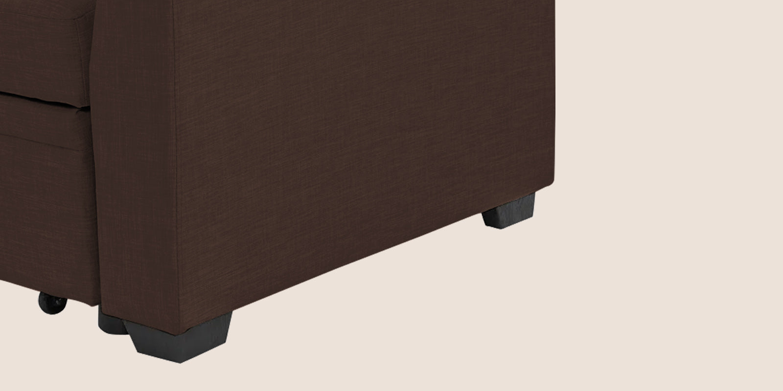 Jody Fabric 3 Seater Pull Out Sofa Cum Bed In Coffee Brown Colour With Storage - Febonic Living