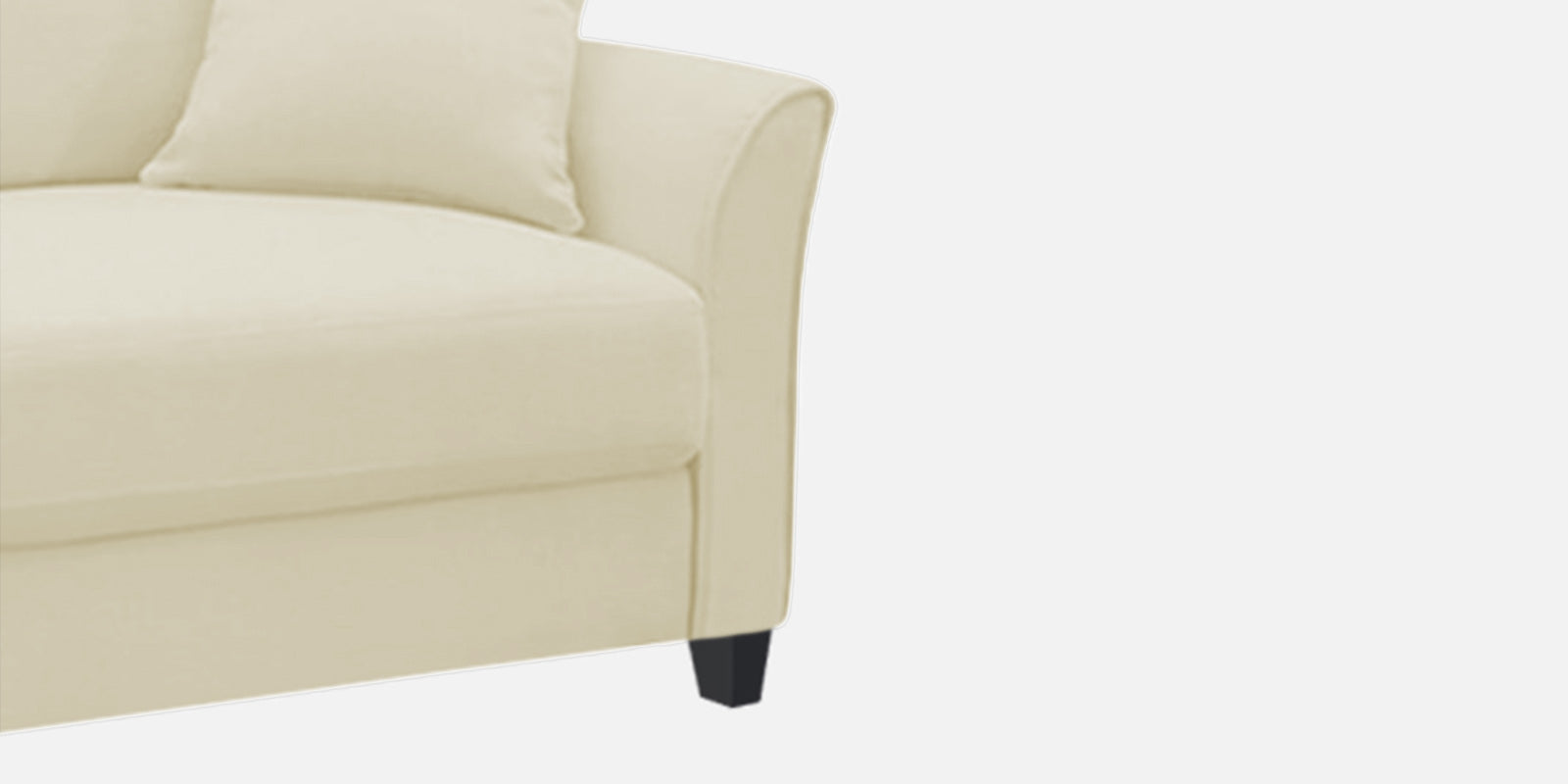 Daroo Velvet 3 Seater Sofa In Warm White Colour - Febonic Living