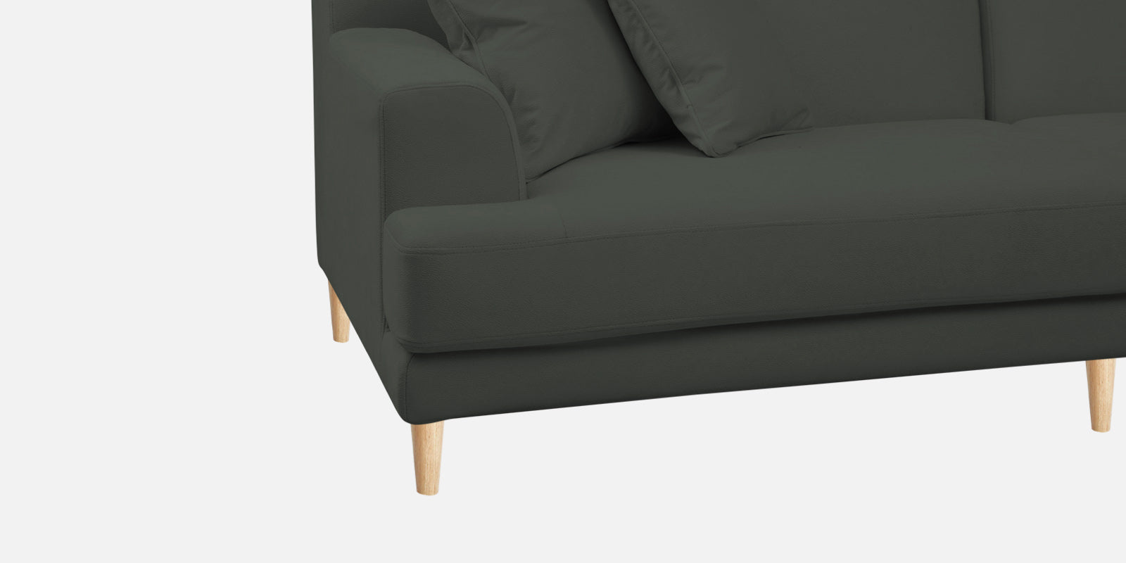 Woody Fabric LHS Sectional Sofa (3+Lounger) In I-Land Green Colour - Febonic Living