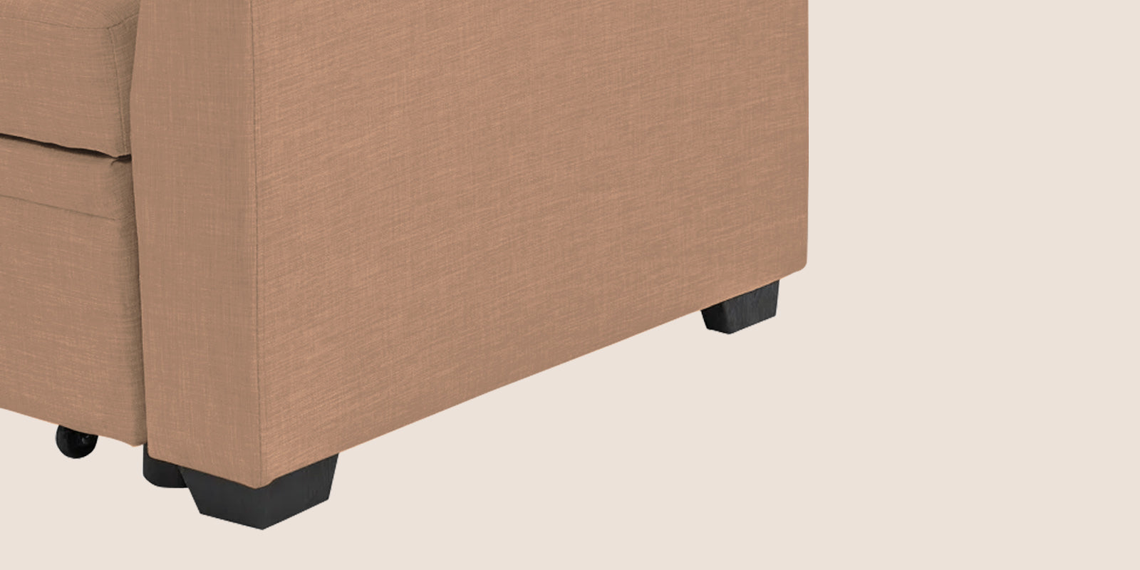 Jody Fabric 3 Seater Pull Out Sofa Cum Bed In Cosmic Beige Colour With Storage - Febonic Living