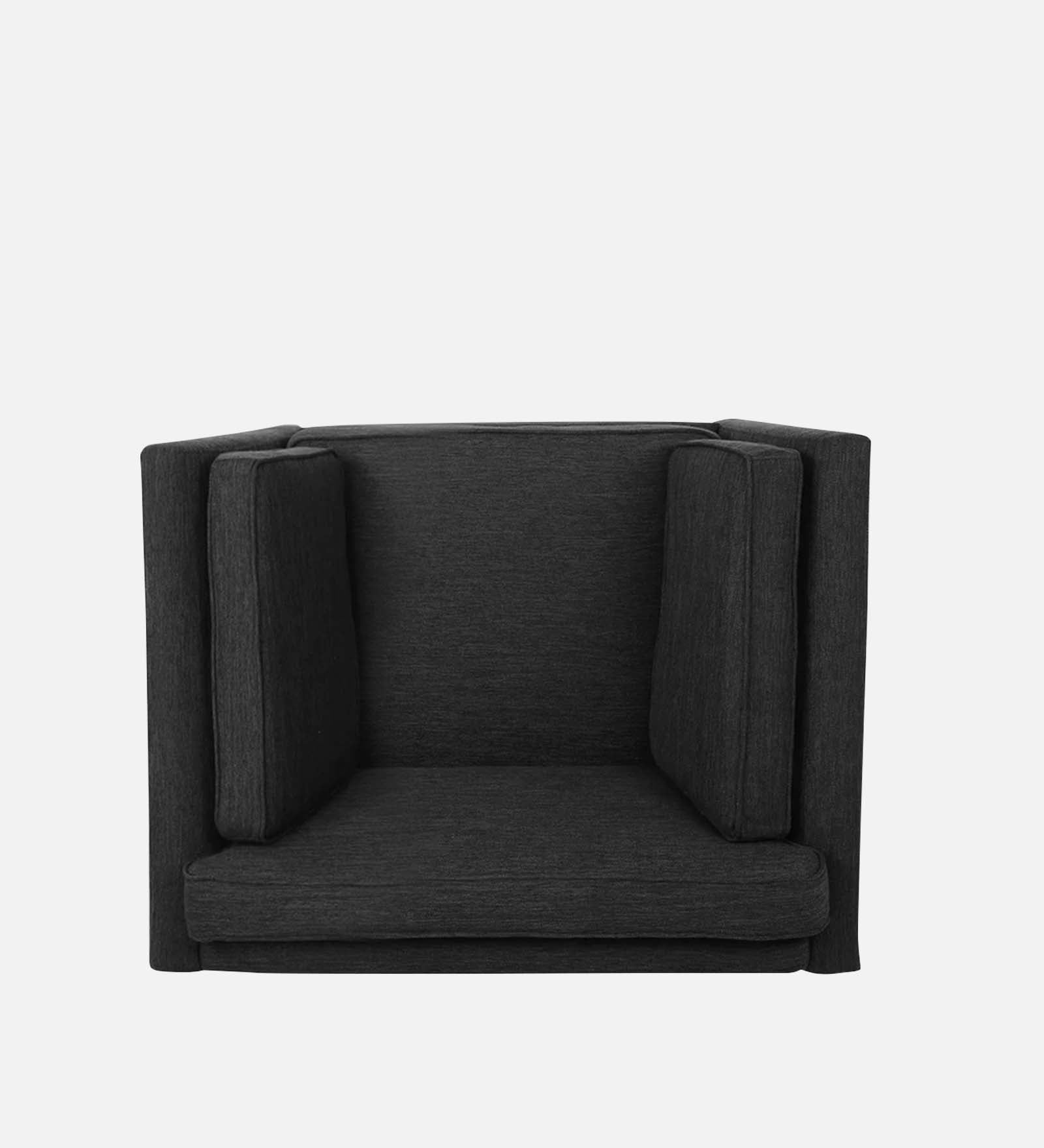 Nigar Fabric 1 Seater Sofa in Charcoal Grey Colour