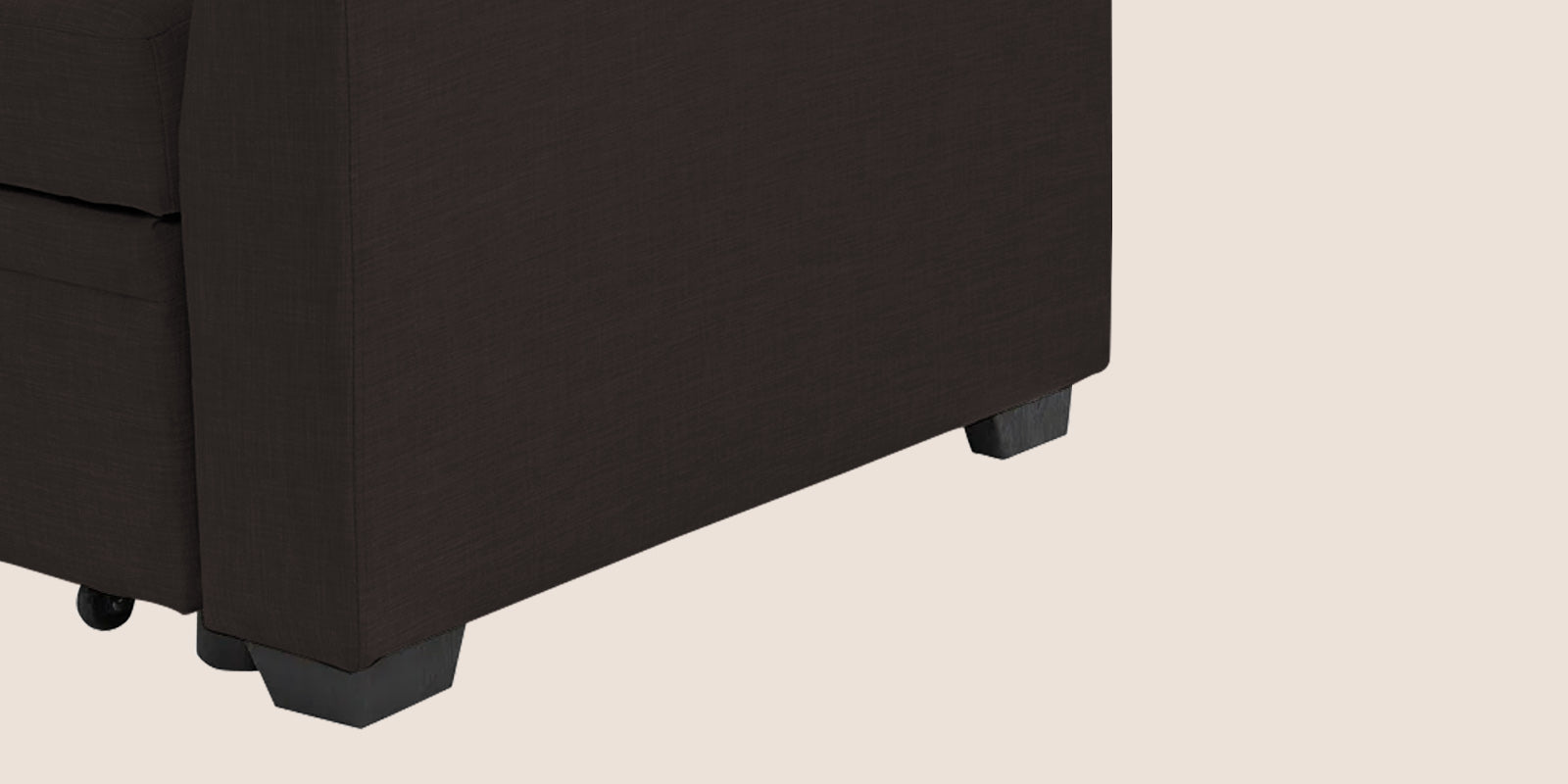 Jody Fabric 3 Seater Pull Out Sofa Cum Bed In Cara Brown Colour With Storage - Febonic Living