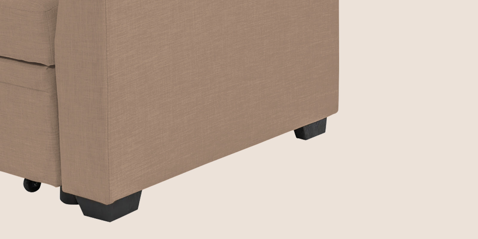 Jody Fabric 3 Seater Pull Out Sofa Cum Bed In Cookie Beige Colour With Storage - Febonic Living