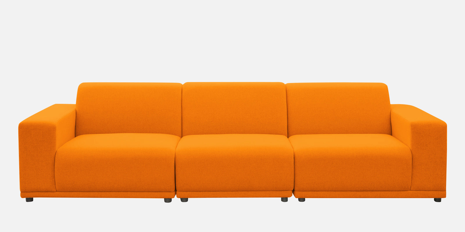 Adam Fabric RHS Sectional Sofa (3+Ottoman Lounger) In Vivid Orange Colour - Febonic Living