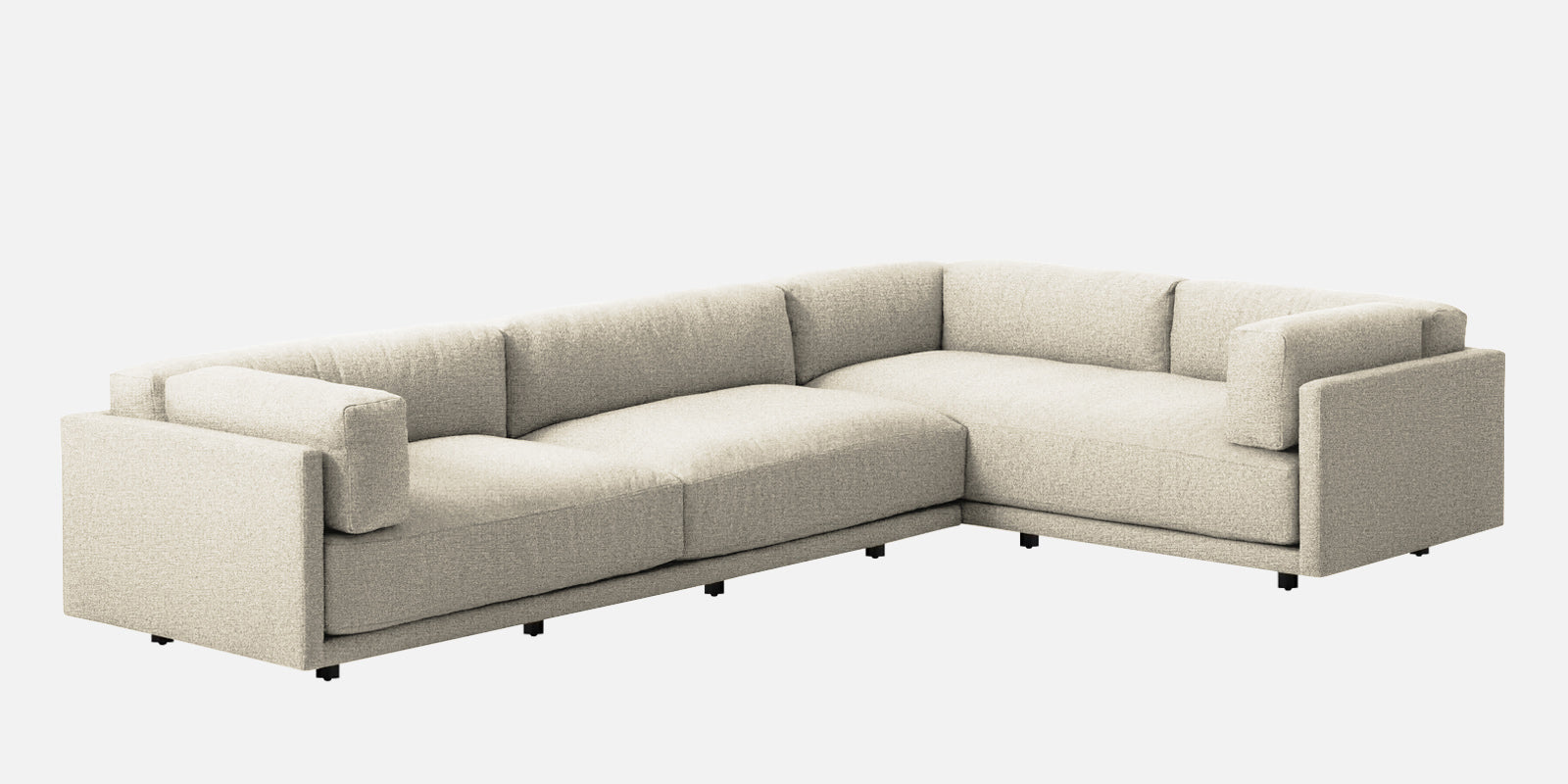Nixon Fabric 6 Seater LHS Corner Sofa In Ivory Cream Colour - Febonic Living