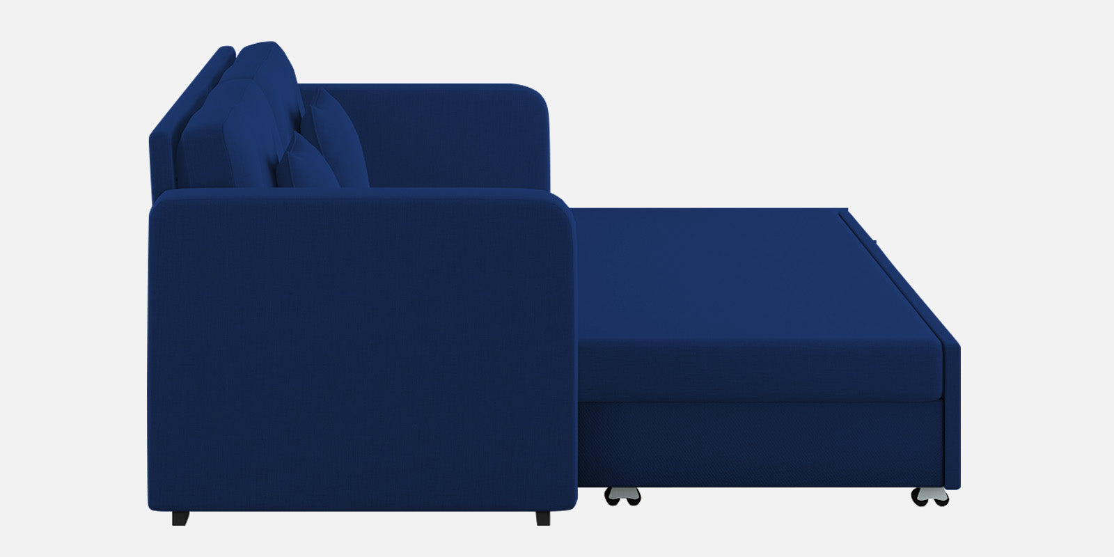 Rocky Fabric 3 Seater Pull Out Sofa Cum Bed In Royal Blue Colour With Storage - Febonic Living