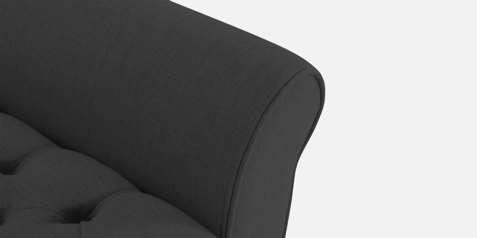 Nowia Fabric 3 Seater Recamier In Charcoal Grey Colour With Storage - Febonic Living