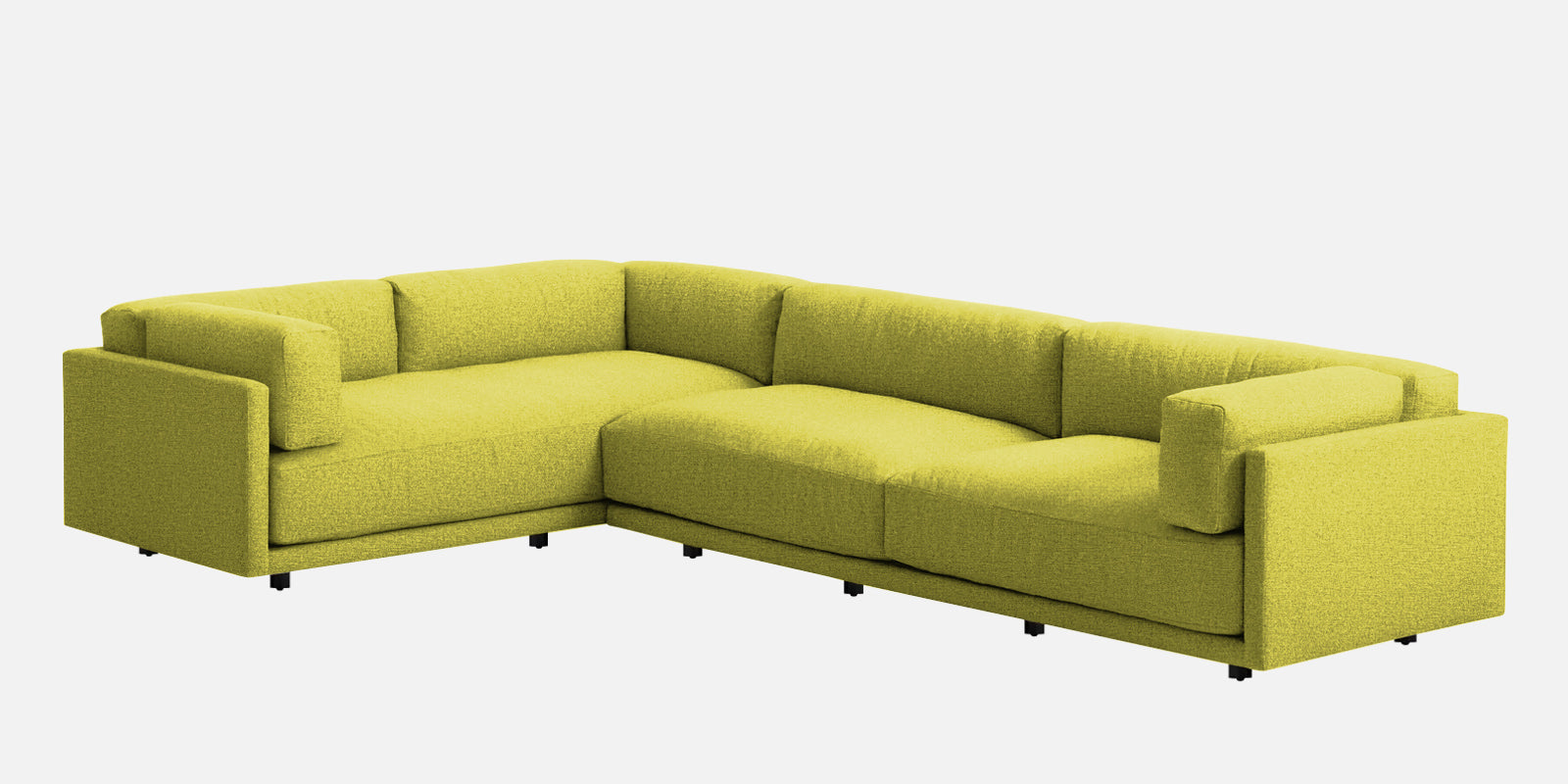 Nixon Fabric 6 Seater RHS Corner Sofa In Parrot Green Colour - Febonic Living