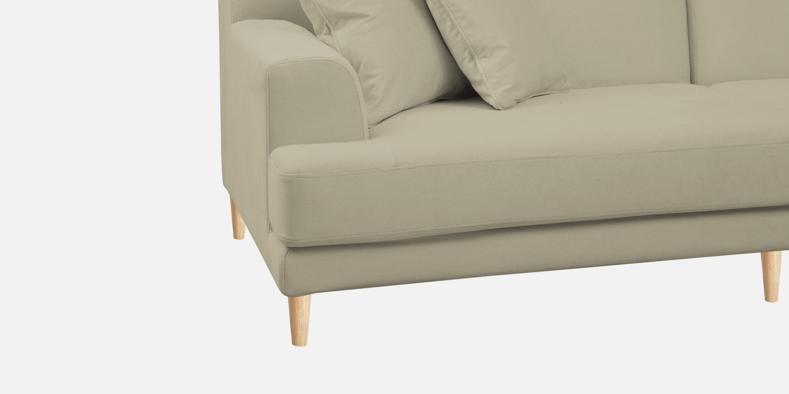 Woody Fabric LHS Sectional Sofa (3+Lounger) In Carnival Beige Colour - Febonic Living