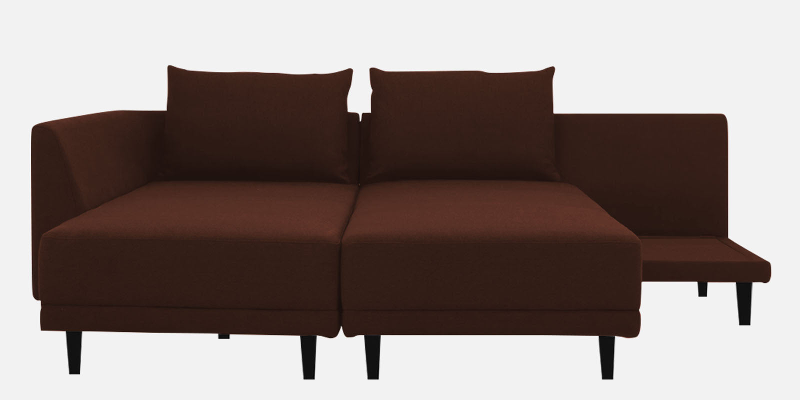 Ira Fabric RHS 6 Seater Convertible Sofa Cum Bed In Coffee Brown Colour - Febonic Living