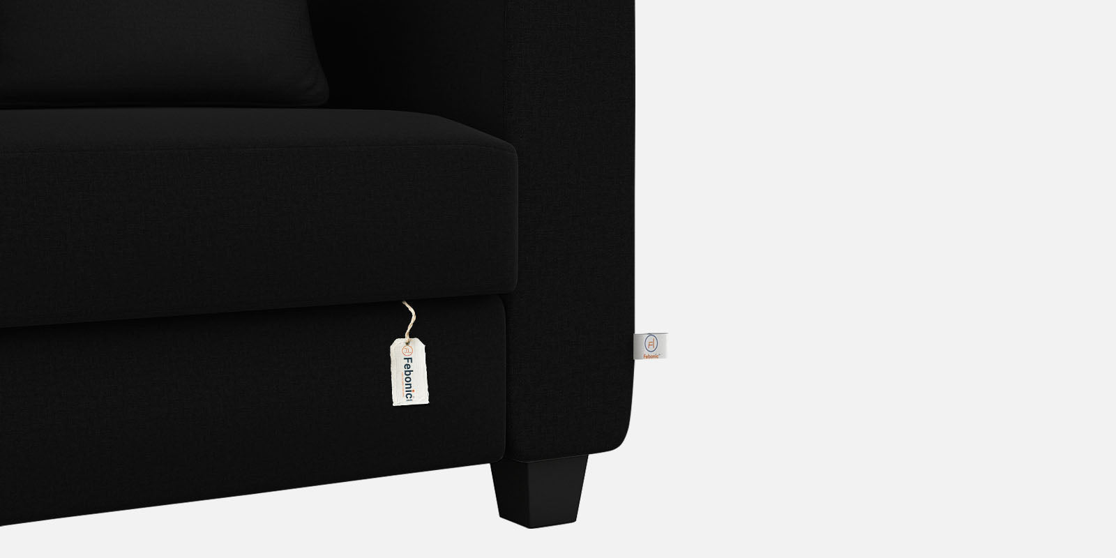 Cosmic Fabric 2 Seater Sofa In Zed Black Colour - Febonic Living