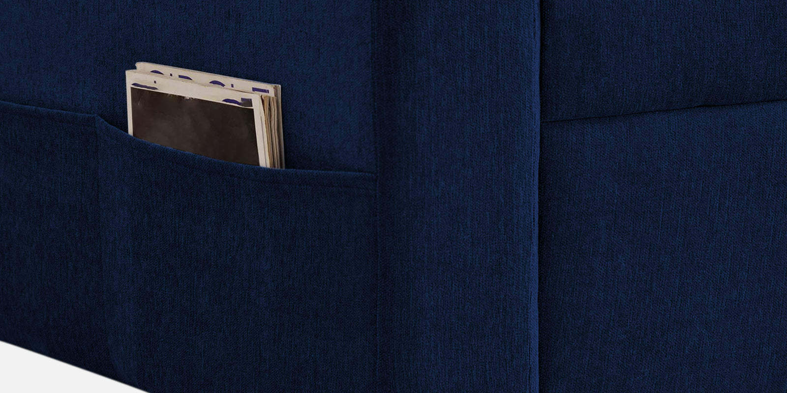 Kara Fabric 3 Seater Pull Out Sofa Cum Bed In Royal Blue Colour - Febonic Living