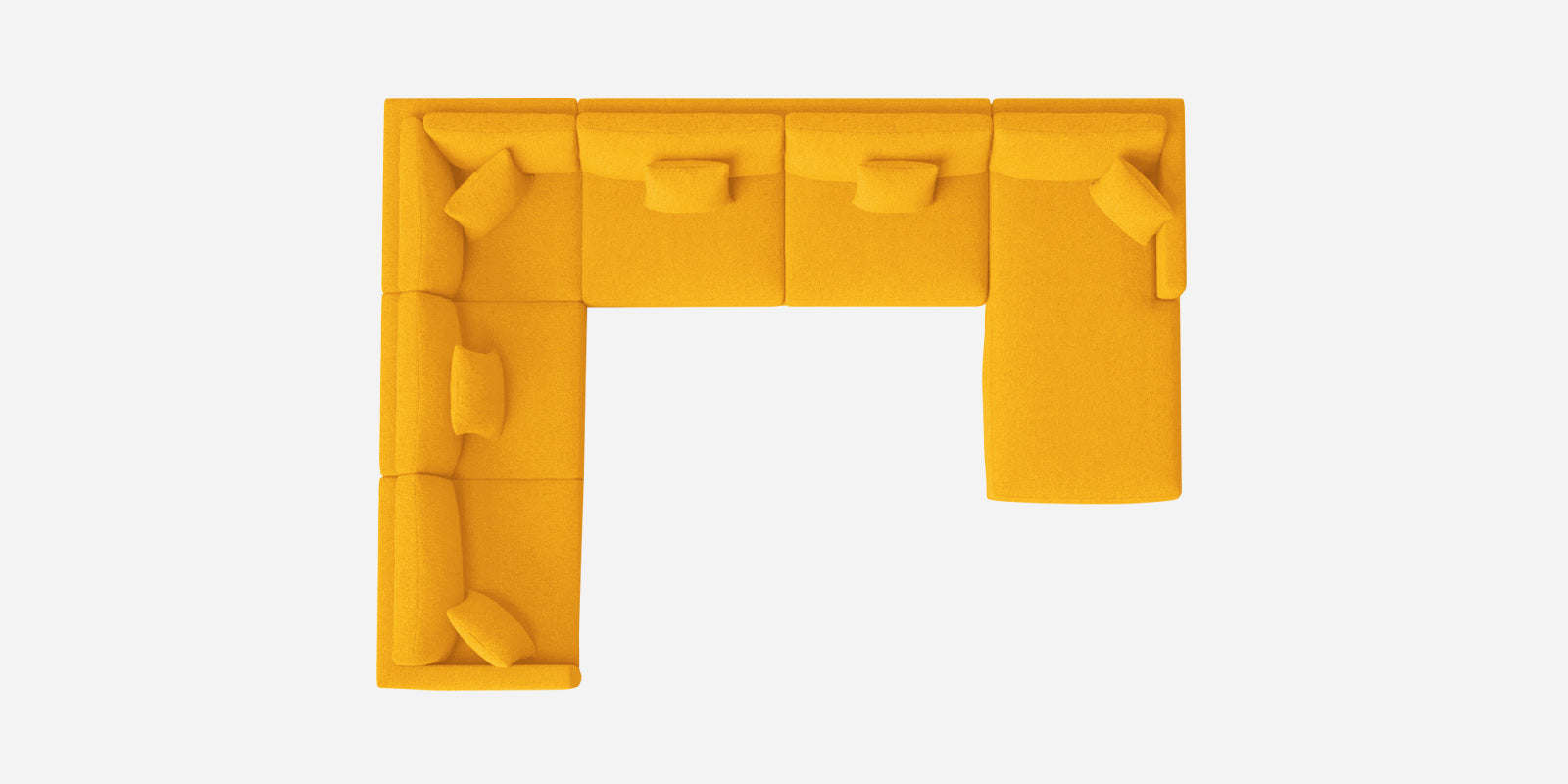 Carlin Fabric LHS 8 Seater Sectional Sofa In Bold Yellow Colour - Febonic Living