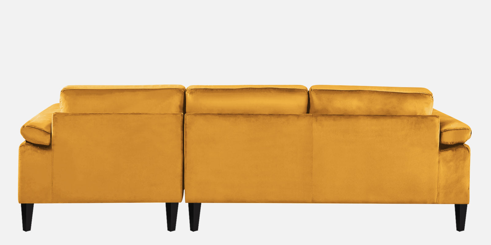 Vegas Velvet LHS Sectional Sofa (3+Lounger) In Turmeric yellow Colour - Febonic Living