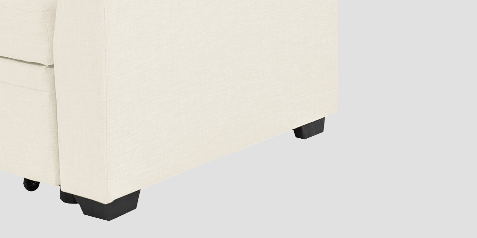 Jody Fabric 3 Seater Pull Out Sofa Cum Bed In Ivory Cream Colour With Storage - Febonic Living