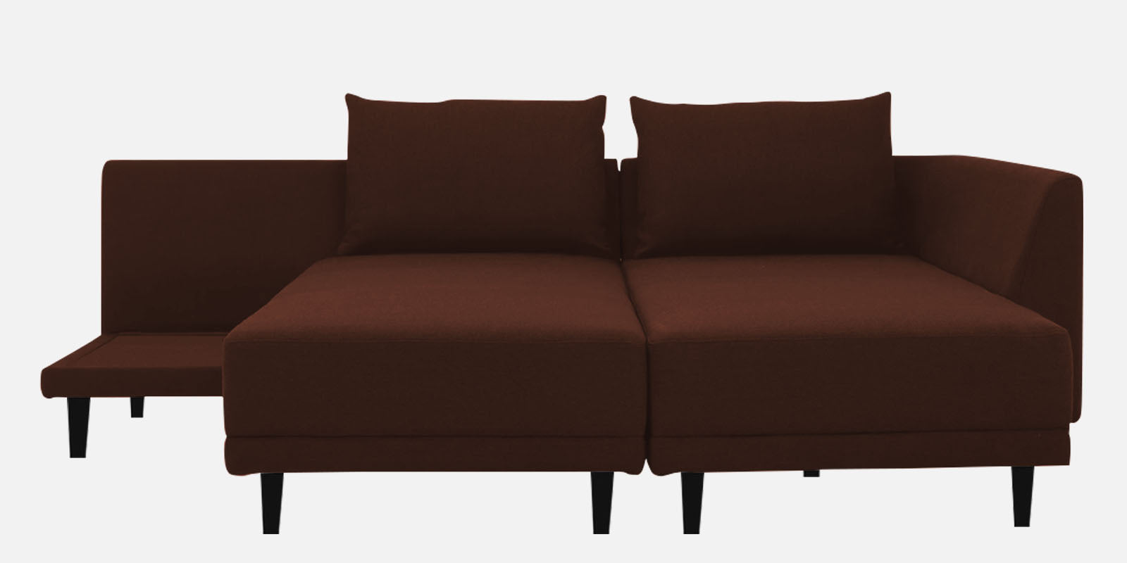 Ira Fabric LHS 6 Seater Convertible Sofa Cum Bed In Coffee Brown Colour - Febonic Living