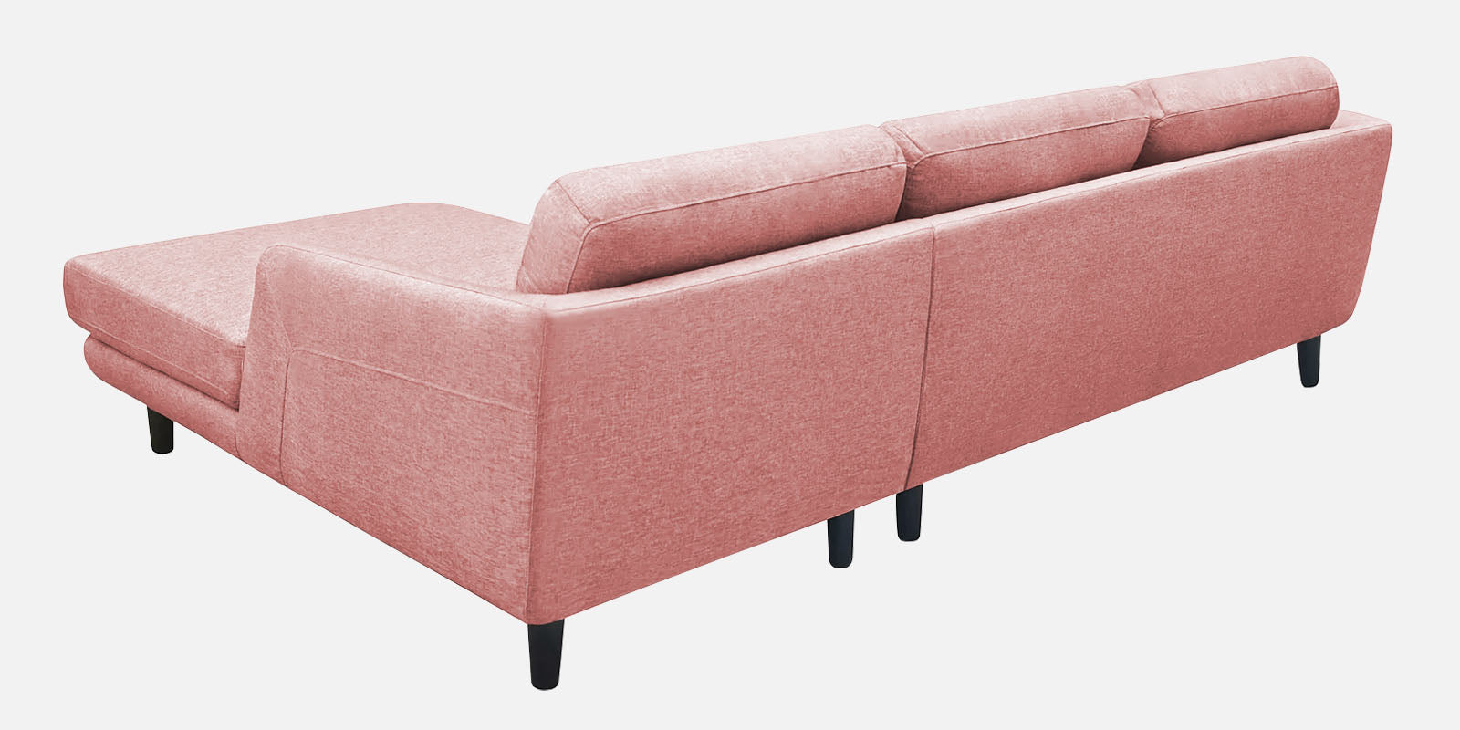 Natasha Velvet LHS Sectional Sofa (3+Lounger) In Millennial Pink Colour - Febonic Living