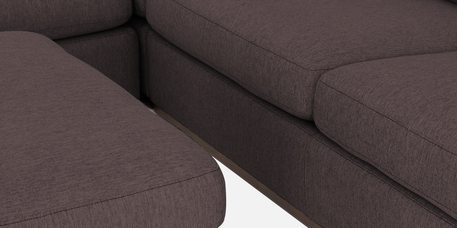 Freedom Velvet 6 Seater RHS Corner Sofa In Mocha Brown Colour With Ottoman - Febonic Living