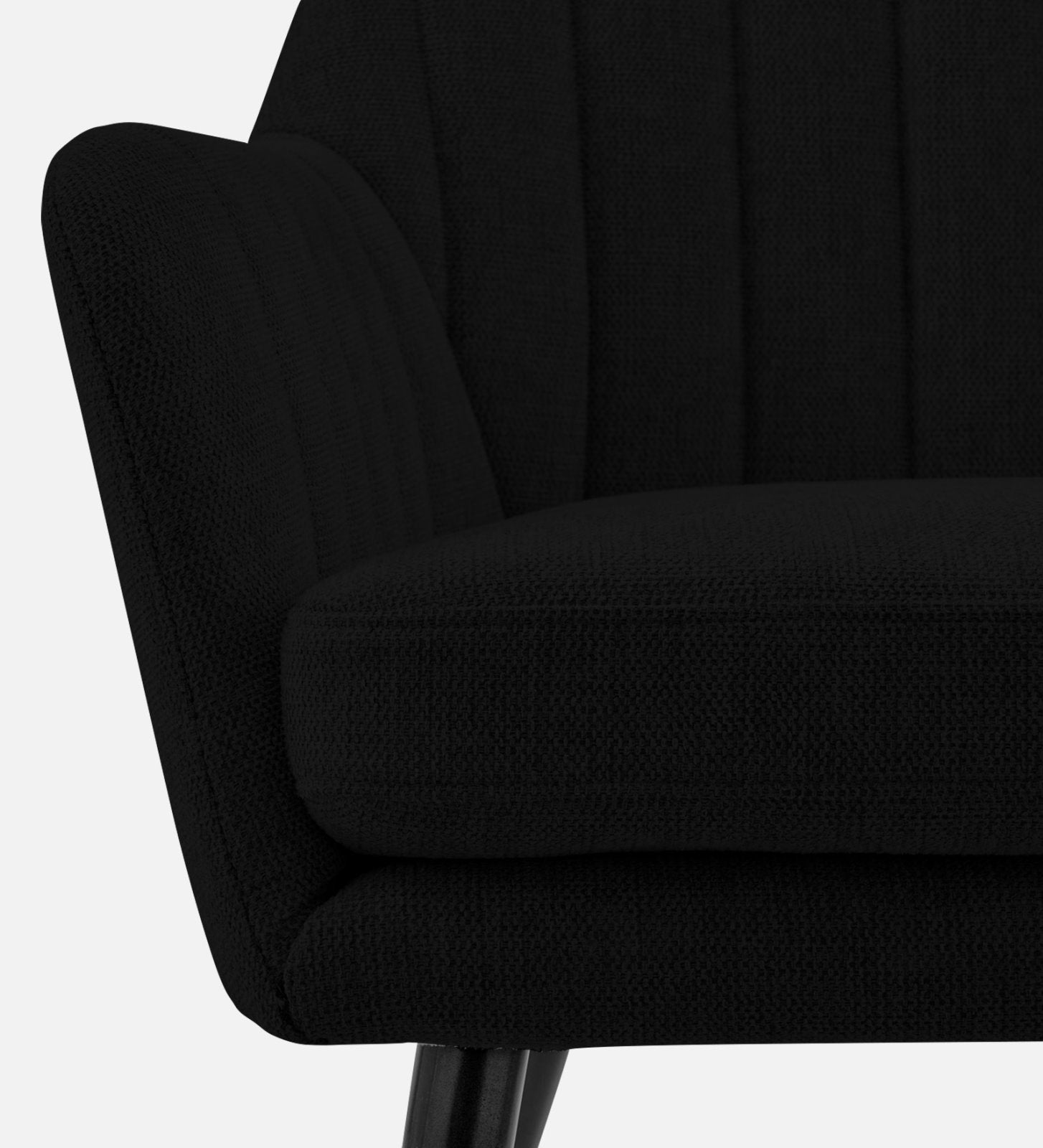 Bella Fabric Arm Chair In Zed Black Colour - Febonic Living
