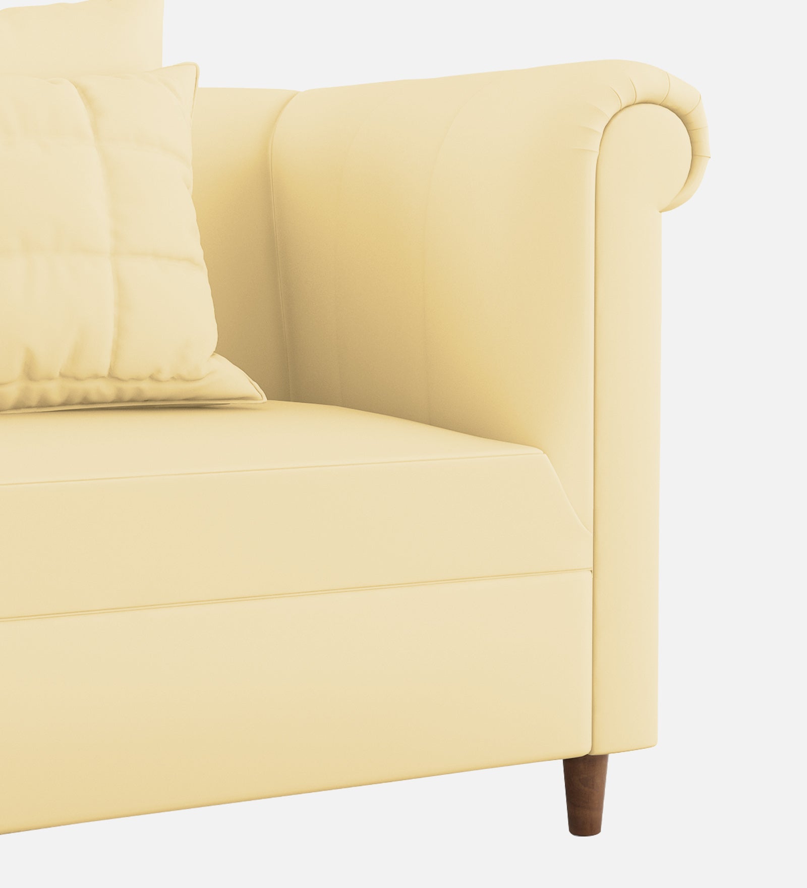 Rubi Velvet 1 Seater Sofa In Sandy Beige Colour - Febonic Living
