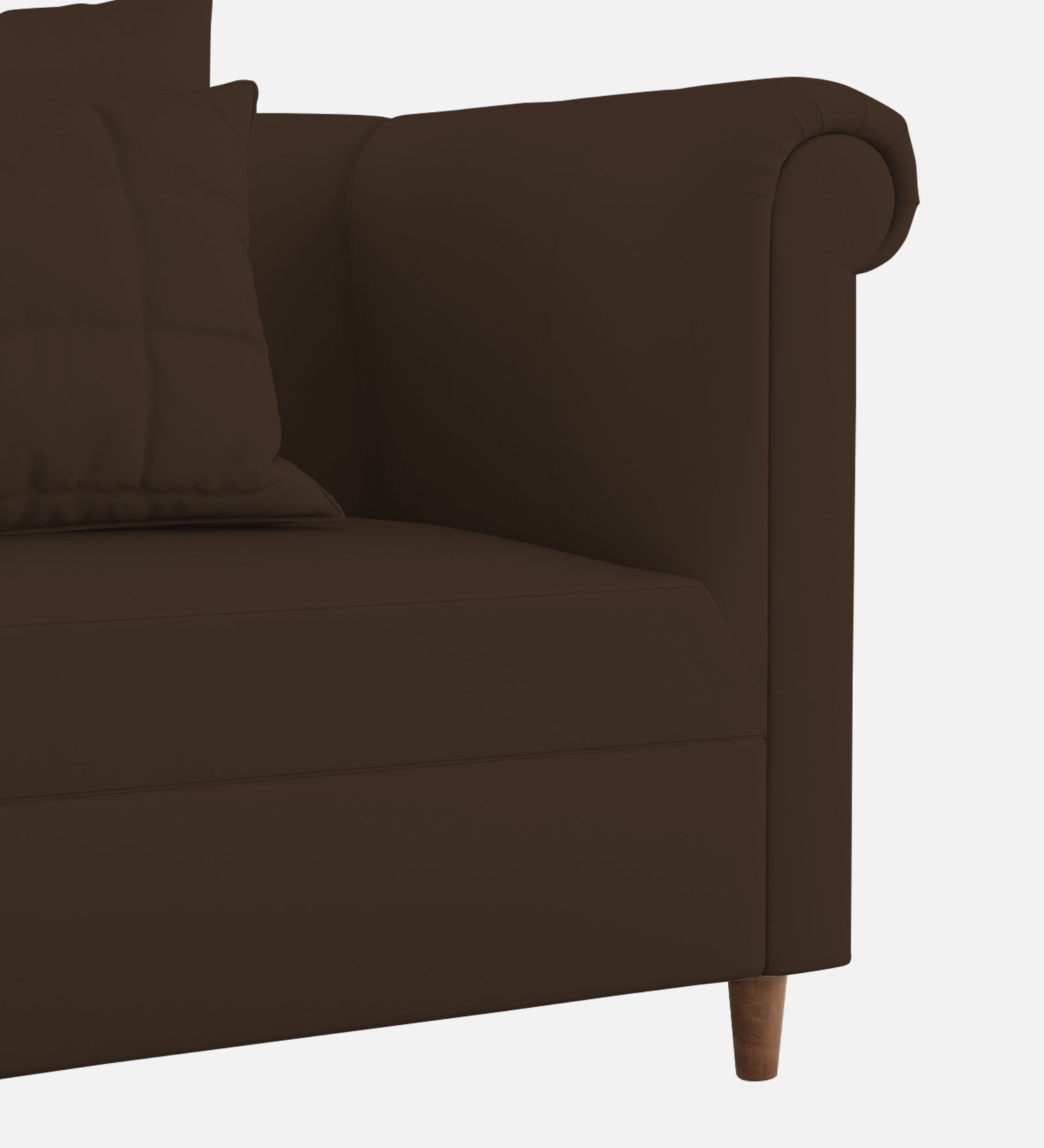 Rubi Velvet 1 Seater Sofa In Chocolate Brown Colour - Febonic Living