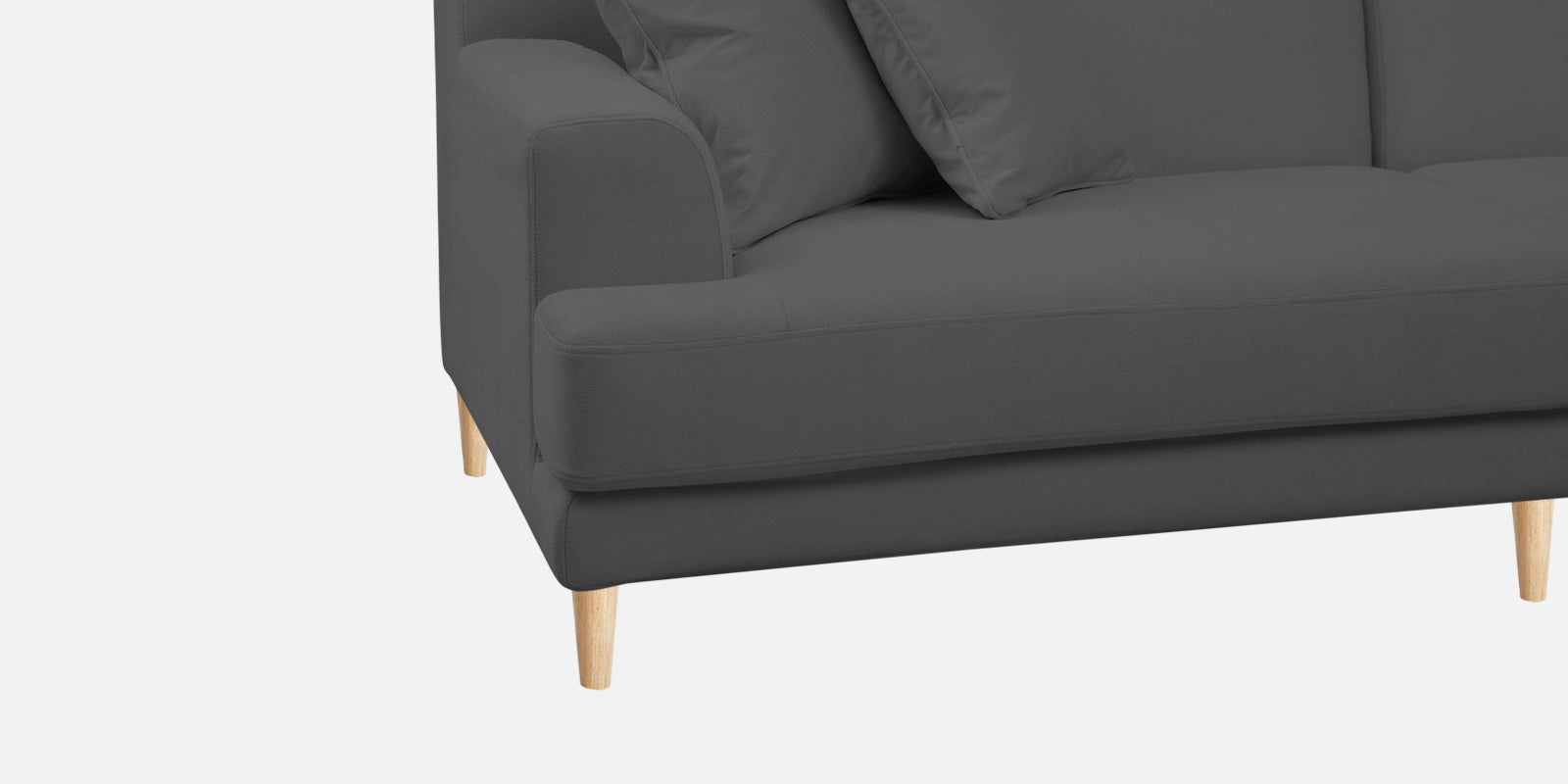 Woody Fabric LHS Sectional Sofa (3+Lounger) In Dusky Grey Colour - Febonic Living