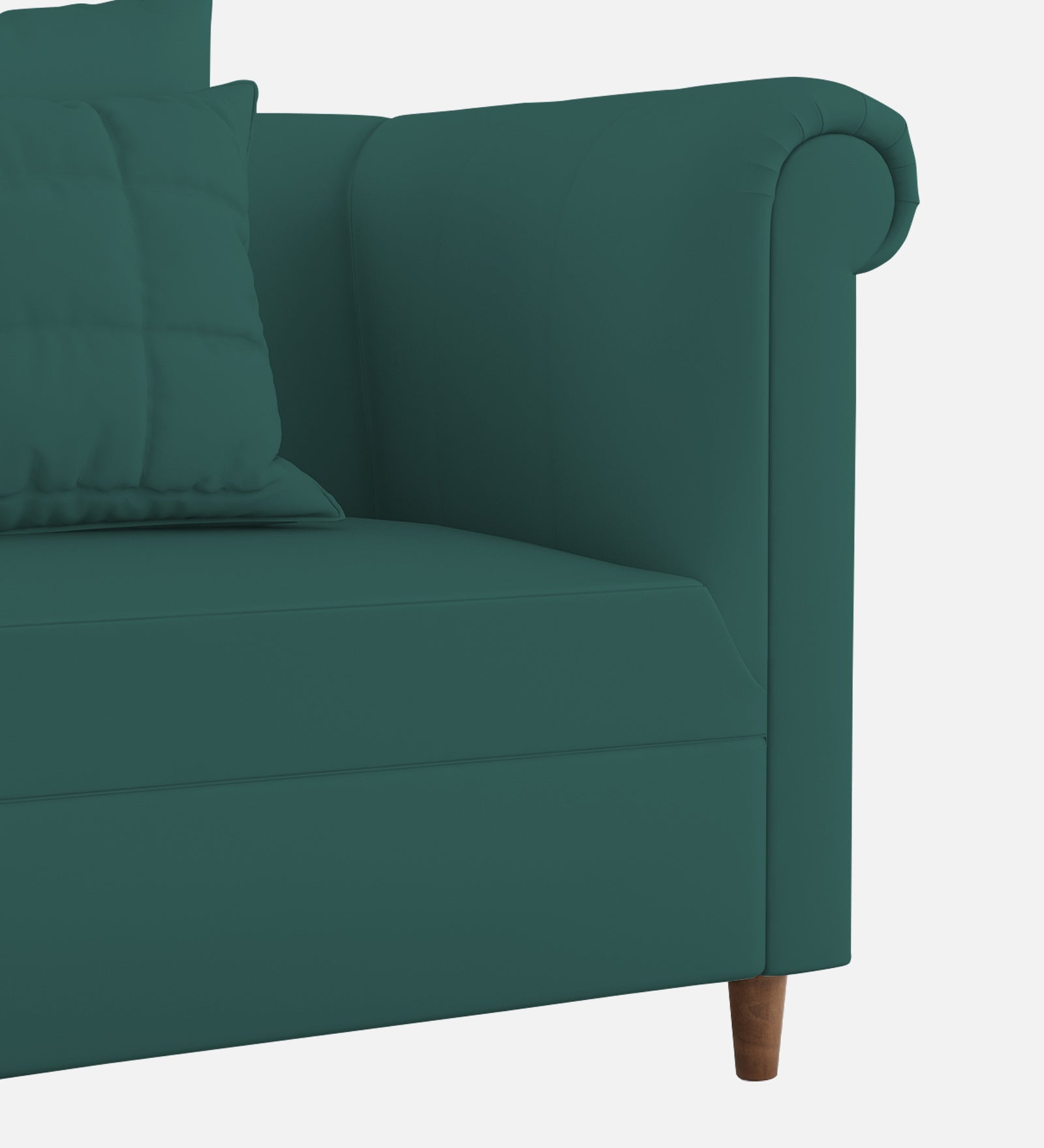 Rubi Velvet 1 Seater Sofa In Pine green Colour - Febonic Living
