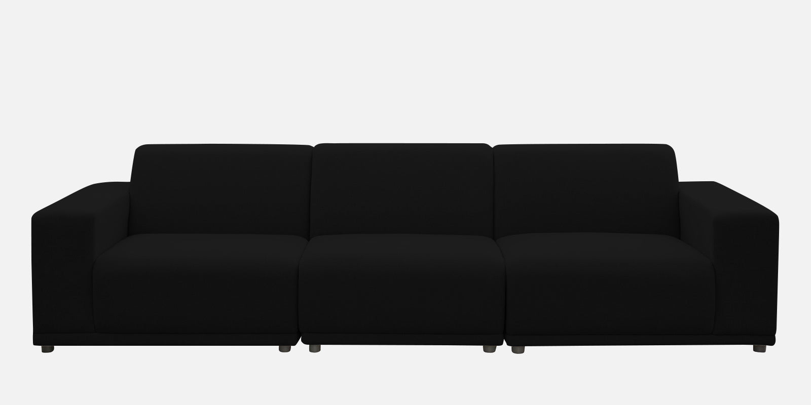 Adam Fabric LHS Sectional Sofa (3+Ottoman Lounger) In Zed Black Colour - Febonic Living