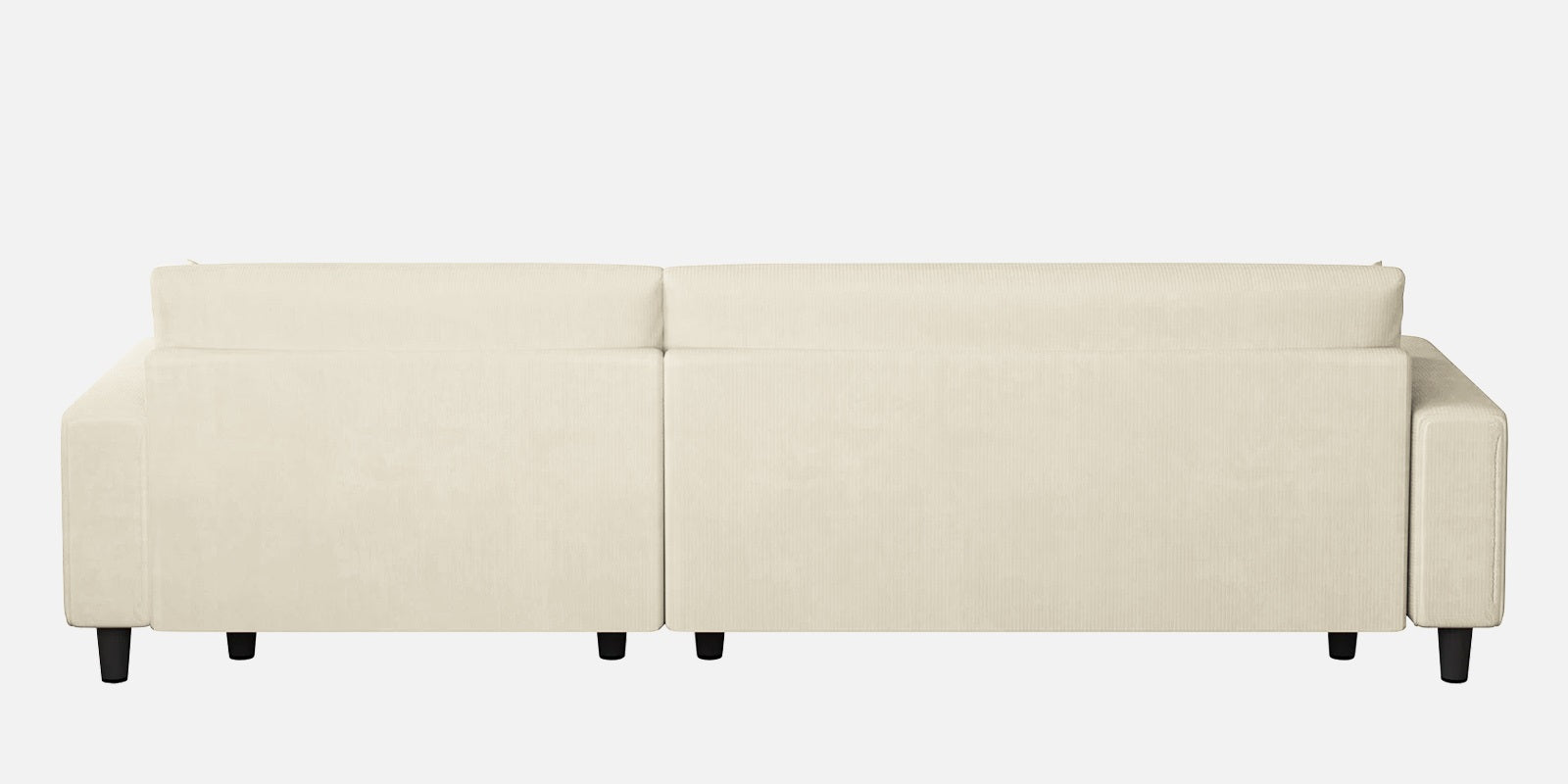 Peach Fabric LHS 6 Seater Sofa Cum Bed With Storage In Ivory Cream Colour - Febonic Living