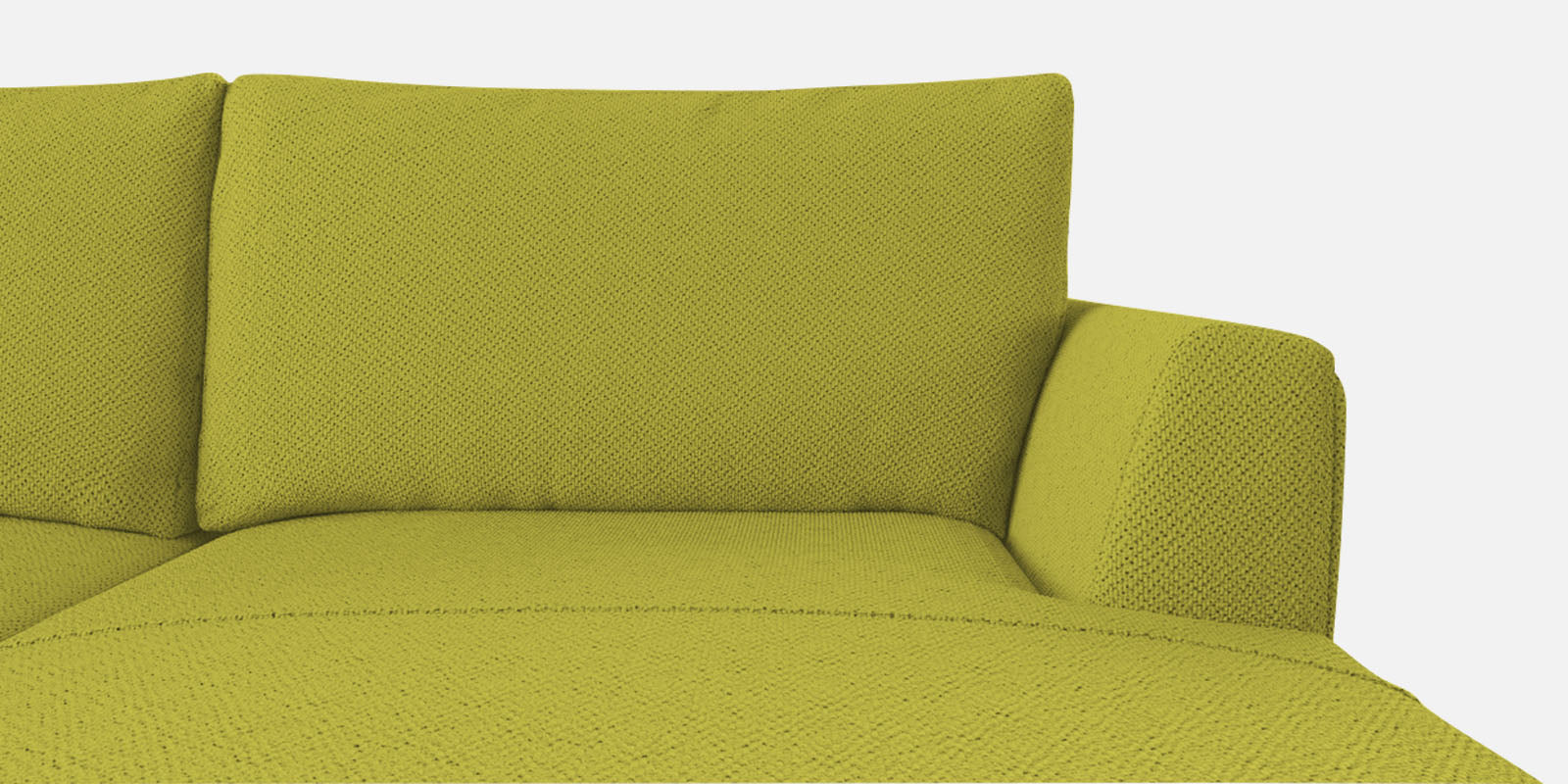 Como Fabric LHS Sectional Sofa (3+Lounger) In Parrot Green Colour - Febonic Living