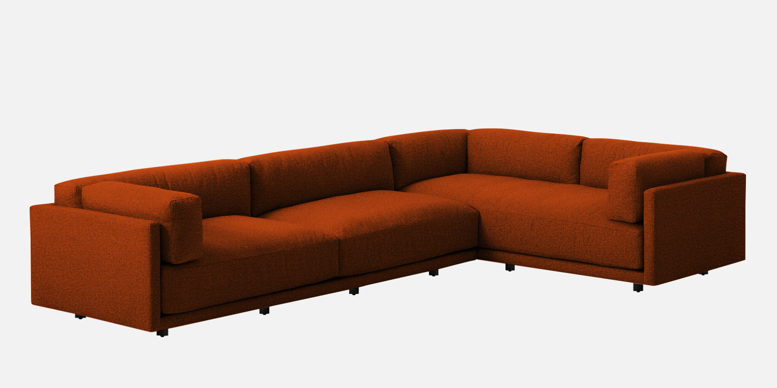 Nixon Fabric 6 Seater LHS Corner Sofa In Burnt Orange Colour - Febonic Living