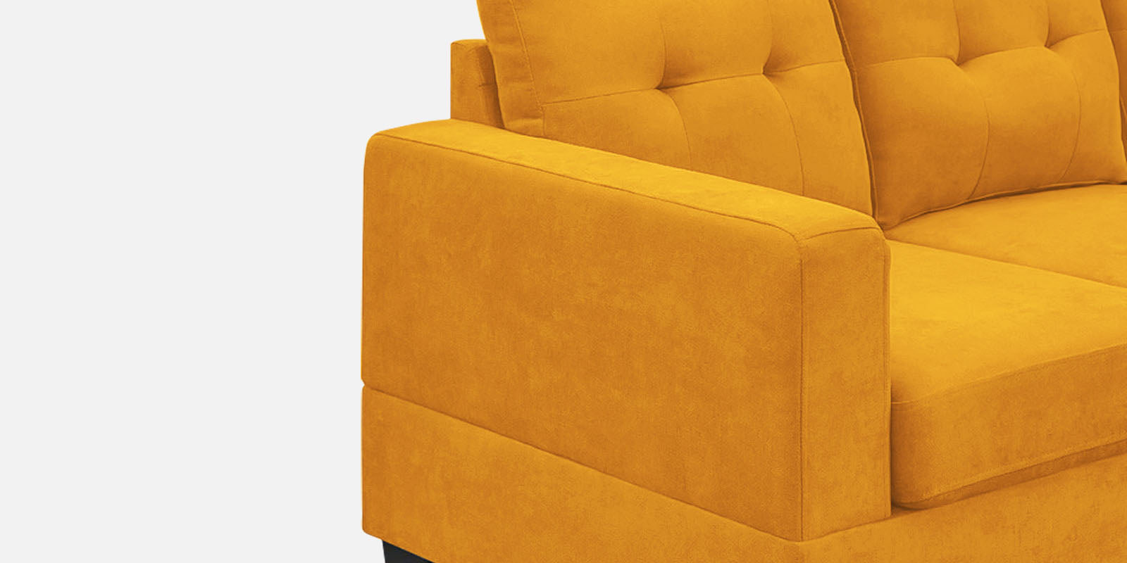 Thomas Fabric LHS Sectional Sofa (3+Lounger) In Bold Yellow Colour - Febonic Living