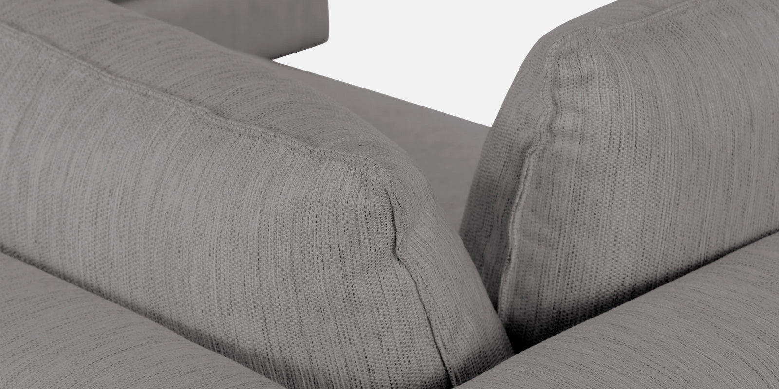 Ziggy Fabric RHS Sectional Sofa (3+Lounger) In Silver Grey Colour - Febonic Living