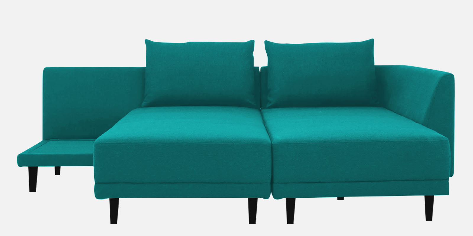 Ira Fabric LHS 6 Seater Convertible Sofa Cum Bed In Sea Green Colour - Febonic Living