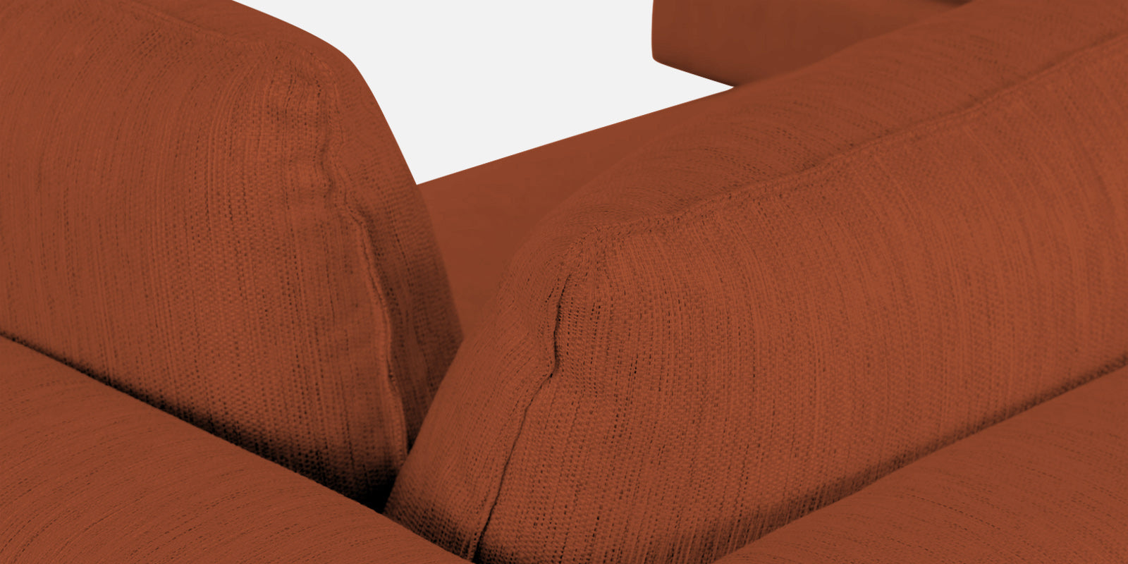 Ziggy Fabric LHS Sectional Sofa (3+Lounger) In Royal Orange Colour - Febonic Living